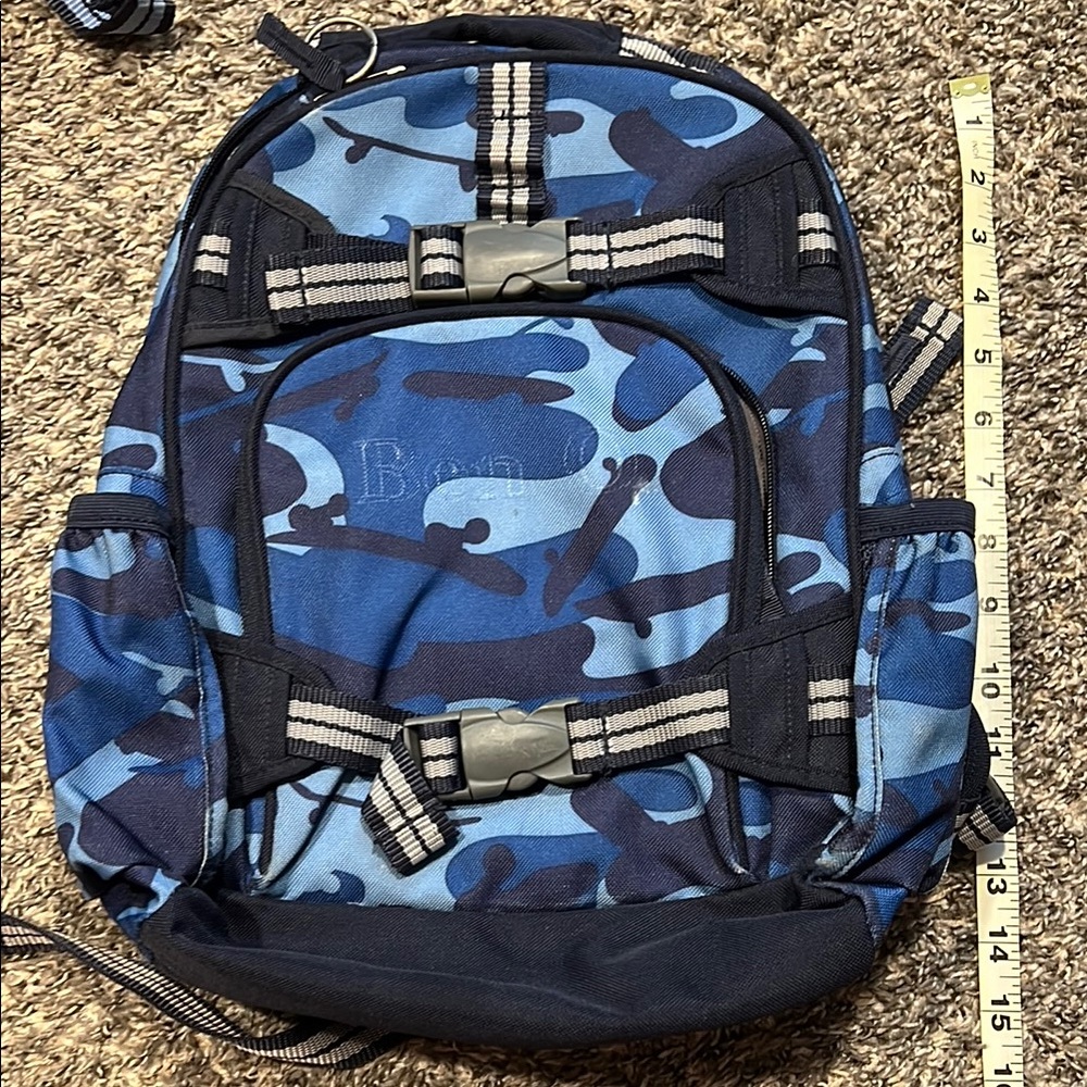Blue Camouflage Kid’s Pottery Barn Mackenzie Small Backpack